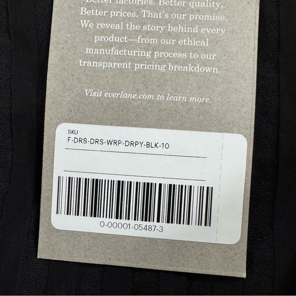 Everlane black midi dress the city stripe wrap midi dress minimalist 10 new - Picture 4 of 15